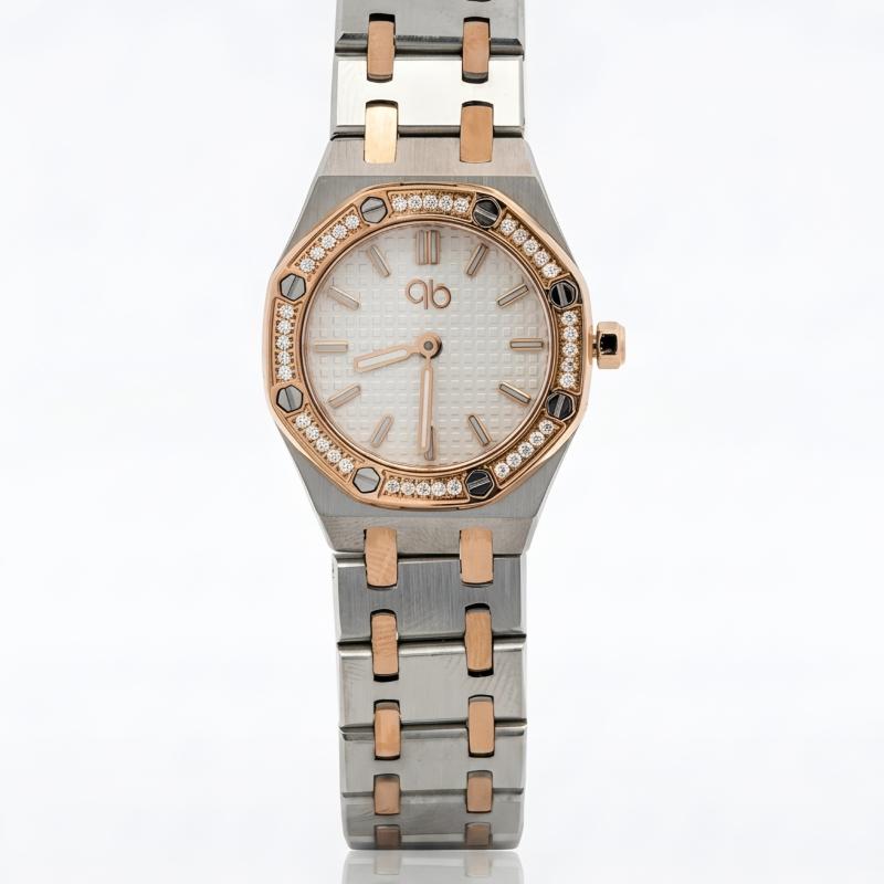 ساعة باريس بوتيك ميني ثمانية الأضلاع بأحجار متناوبة