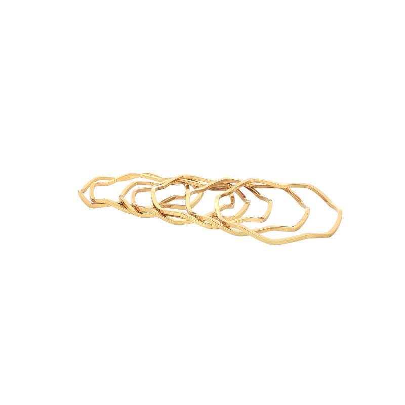 طقم 7 أساور ذهبية بتصميم موجات