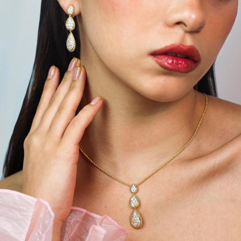 طقم ثلاثي أفعى بوهيم مرصّع بالكامل بالأحجار