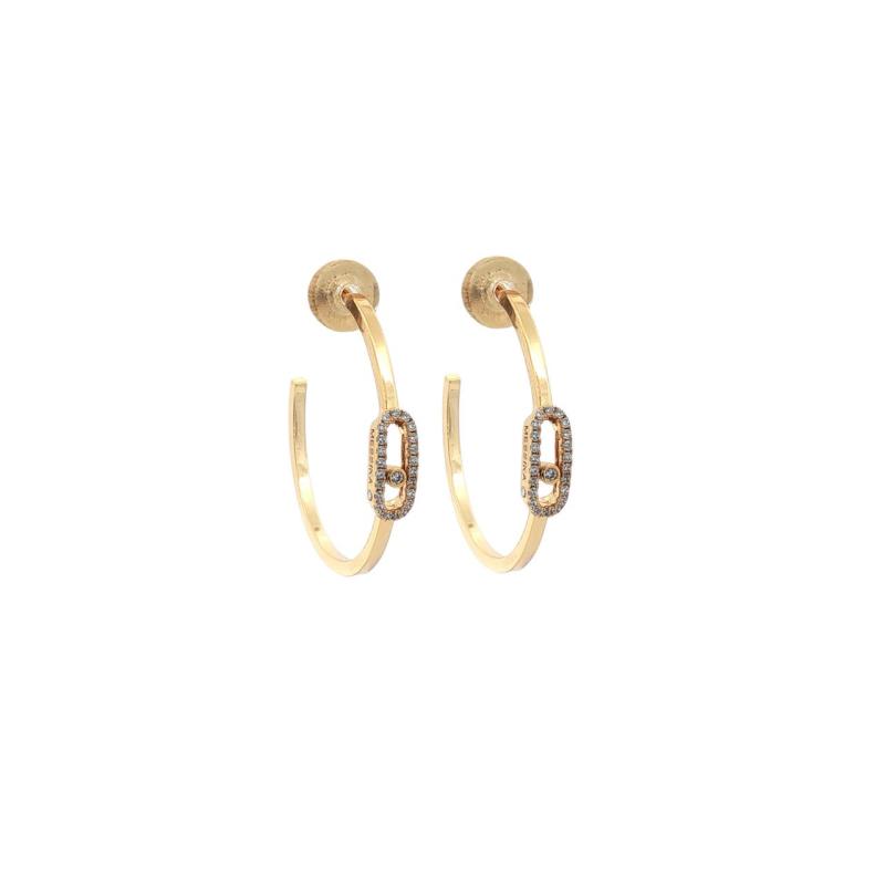 أقراط الحلقة الكبيرة بتصميم الدبوس